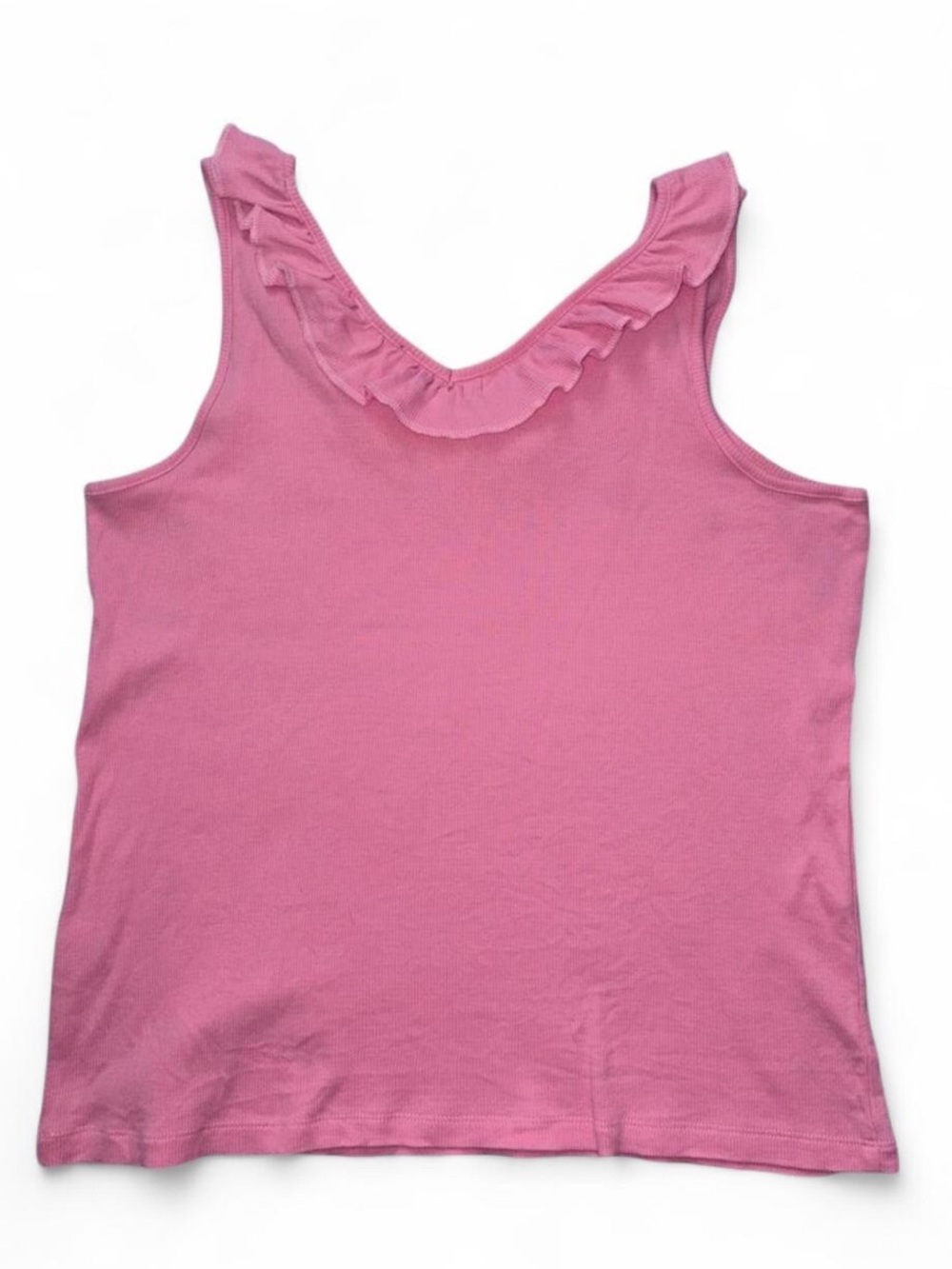 Pink Ruffle V-Neck Tank Top - Picture 2 of 4